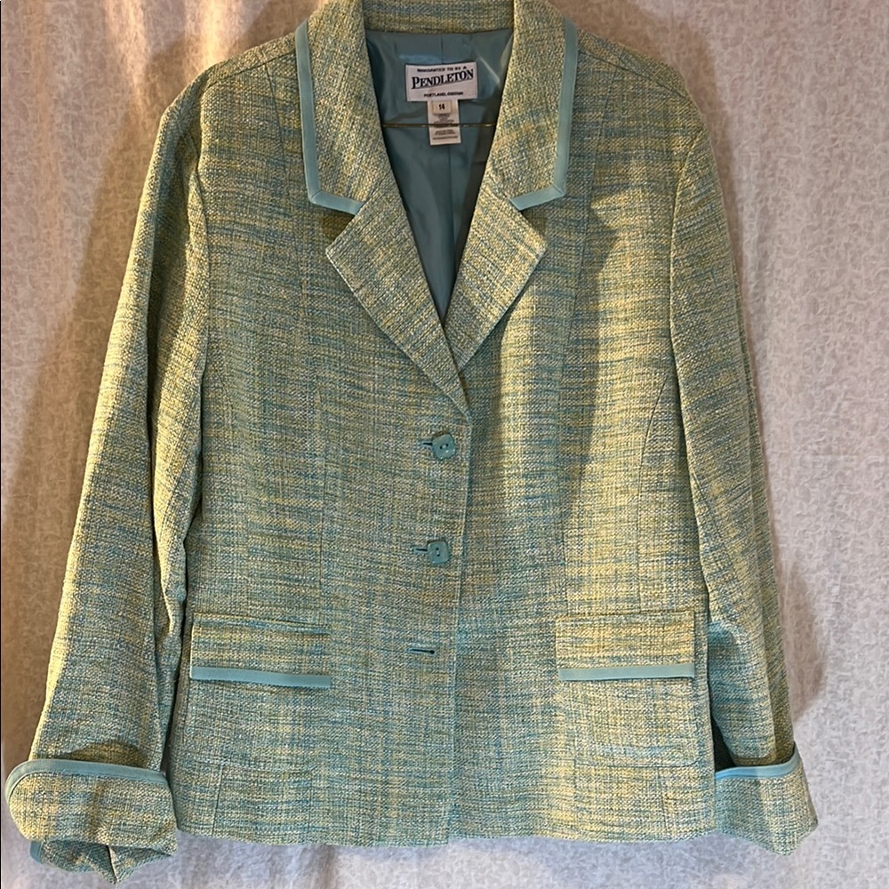 Pendleton Green Blazer Classic Tailored Suit Jacket